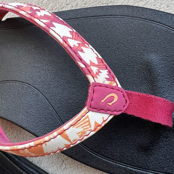 Olukai Ho'opio Tropical Print Thong Flip Flop Sandals Women 5-6 Casual Beach - Picture 12 of 14